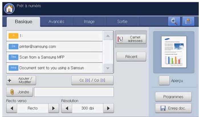 SAMSUNG CLX-9350ND - Envoi d'une image numérisée à plusieurs destinataires comme pièce jointe à un e-mail - 2