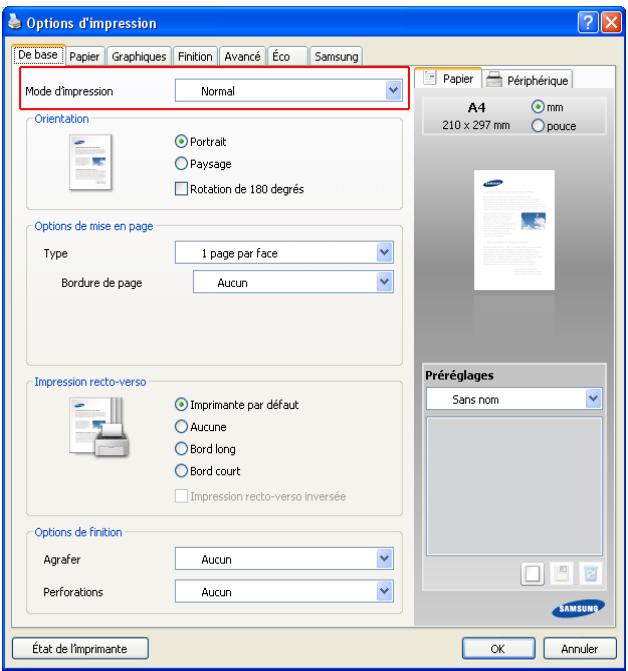 SAMSUNG CLX-9350ND - Mode d'impression - 1