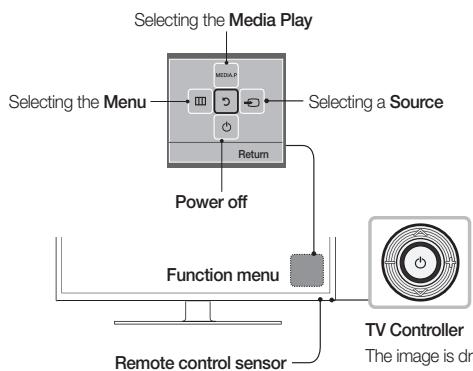 SAMSUNG UE19F4000AW - Using the TV's Controller (Panel Key) - 1