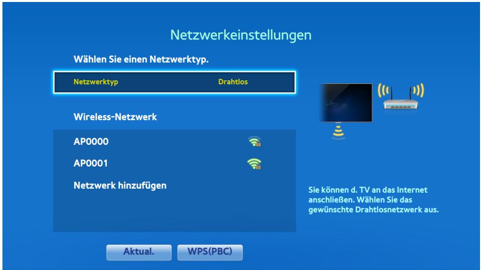 SAMSUNG UE46F5370 - Manuelles Konfiguration des Drahtlosnetzwerks - 1