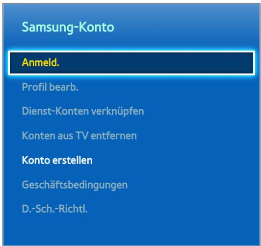 SAMSUNG UE50F5570 - Bildschirmmenu > Smart-Funktionen > Samsung-Konto - 1