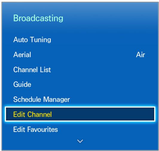Broadcasting Auto Tuning Aerial Air Channel List Guide Schedule Manager Edit Channel Edit Favourites