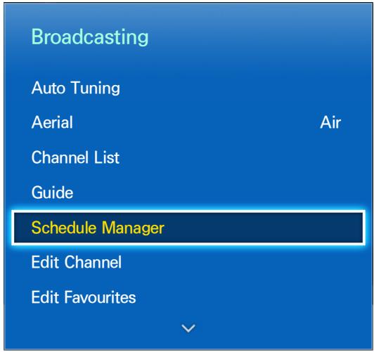 Broadcasting Auto Tuning Aerial Air Channel List Guide Schedule Manager Edit Channel Edit Favourites