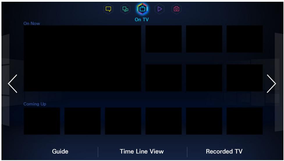 On Now On TV Coming Up Guide Time Line View Recorded TV