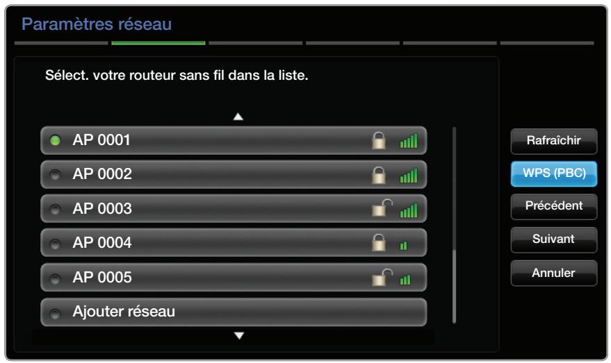 SAMSUNG UN40FH6030F - Configuration à l'aide de WPS (PBC) - 1