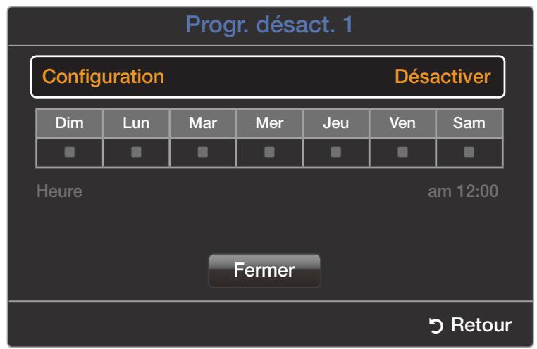 SAMSUNG UN40FH6030F - Réglage du minuteur d'activation (Activer / Désactiver) - 16