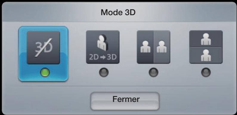 Mode 3D 3D 2D→3D Fermer