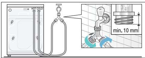 BOSCH WAT28619FF - Raccordement d'appareils à eau chaude sur eau froide uniquement - 1