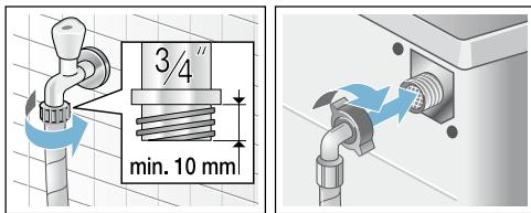 BOSCH WAT28619FF - Raccordement à l'eau froide - 1