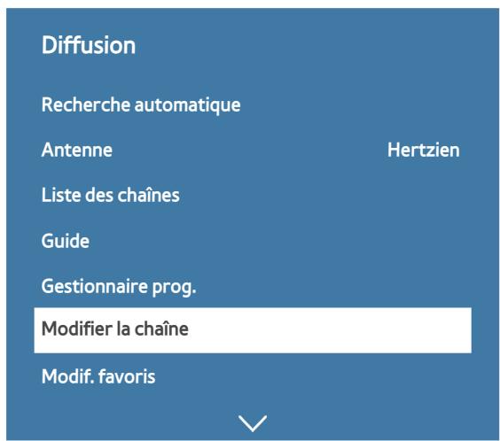 SAMSUNG UE40J6300 - Activation de la fonction Modifier la chaîne - 1