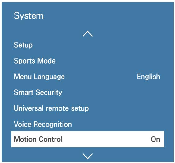 SAMSUNG UE40JU6670,  UE48JU6670,  UE55JU6670 - Setting up Motion Control - 1