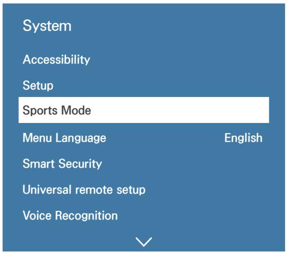 SAMSUNG UE40JU6670,  UE48JU6670,  UE55JU6670 - Activating Sports Mode - 1