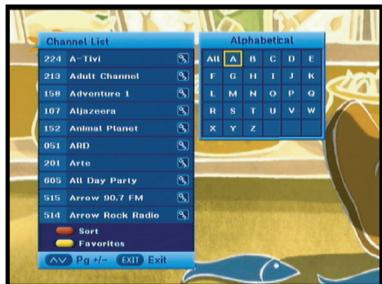 SAMSUNG DCB-H360RA - Alphabetical Channel List - 1