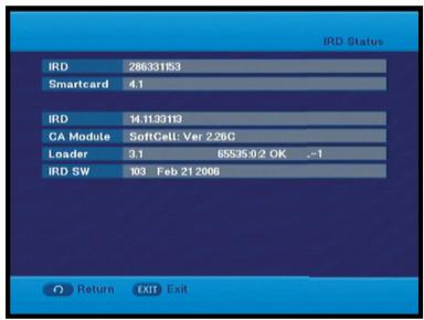 SAMSUNG DCB-H360RA - IRD Status - 1