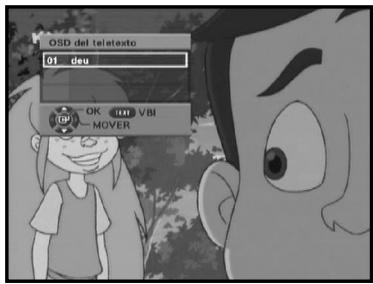 SAMSUNG DTB-B460F - Función de la tecla INFO en la pantalla de teletexto - 2