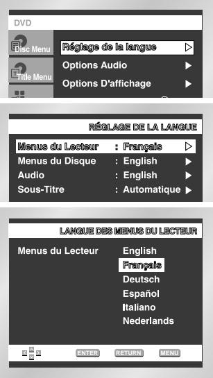 SAMSUNG DVD-E232 - Choix de la langue du menu du disque - 1