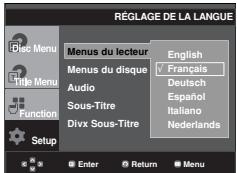 SAMSUNG DVD-HD860 - Utilisation de la langue du Menu Lecteur - 1