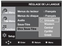 SAMSUNG DVD-HD860 - Utilisation de la langue des sous-titres de fichiers DivX - 1