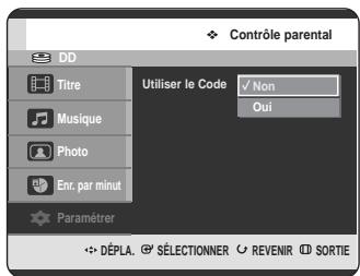 SAMSUNG DVD-HR720 - Configuration du contrôle parental - 5