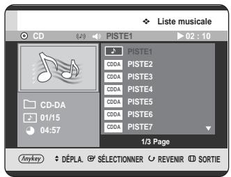 SAMSUNG DVD-HR720 - Aller dans la liste de fichiers musicaux - 2
