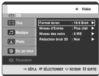 SAMSUNG DVD-HR720 - Configuration des options d'affichage vidéo - 2