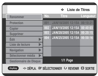 SAMSUNG DVD-HR720 - Appuyez sur les boutons , sélectionnez le titre de votre choix dans la liste puis appuyez sur le bouton ANYKEY. - 1