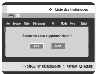 SAMSUNG DVD-HR720 - Supprimer la liste des historiques - 2