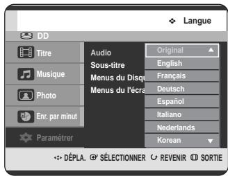 SAMSUNG DVD-HR720 - Configuration des options de langue - 3
