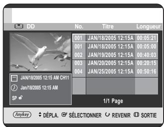 SAMSUNG DVD-HR720 - Appuyez sur les boutons , sélectionnez le titre de votre choix dans la liste puis appuyez sur le bouton ANYKEY. - 7