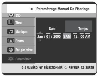 SAMSUNG DVD-HR720 - Réglage manuel de l'horloge - 4