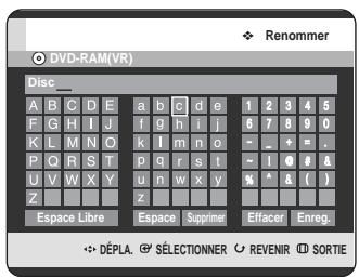 SAMSUNG DVD-HR720 - Modification du nom du disque - 7