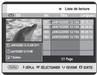 SAMSUNG DVD-HR720 - Appuyez sur le bouton PLAY LIST, appareil en mode stop ou lecture. - 1