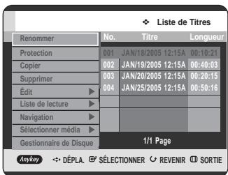 SAMSUNG DVD-HR720 - Utilisation du bouton MENU. - 1