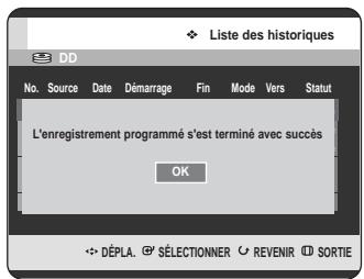 SAMSUNG DVD-HR720 - Informations concernant la liste des historiques - 2