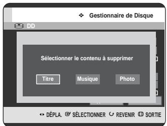 SAMSUNG DVD-HR720 - Appuyez sur les boutons pour sélectionner supprimer tout, puis appuyez sur le bouton ENTER. - 1