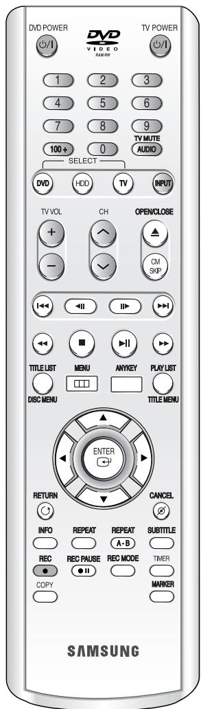SAMSUNG DVD-HR720 - Réglage de la télécommande - 1