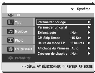SAMSUNG DVD-HR720 - Réglage de l'heure du CM skip - 2