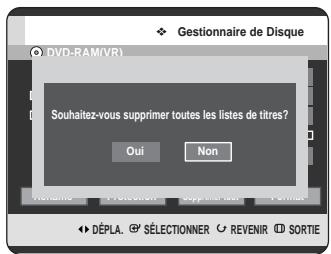 SAMSUNG DVD-HR720 - Suppression de toutes les listes de titres - 6