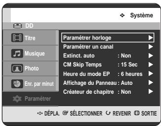 SAMSUNG DVD-HR720 - Configuration des options d'affichage du panneau frontal - 2