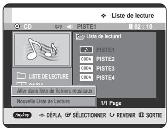 SAMSUNG DVD-HR720 - Aller dans la liste de fichiers musicaux - 1