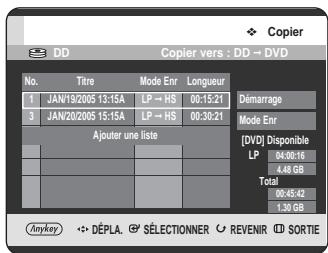 SAMSUNG DVD-HR720 - Suppression d'un titre non souhaité dans la liste de copie - 3