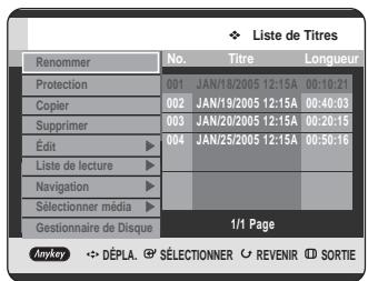 SAMSUNG DVD-HR720 - Utilisation du bouton MENU. - 1