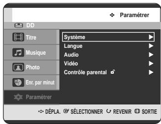 SAMSUNG DVD-HR720 - Configuration des options d'affichage vidéo - 1