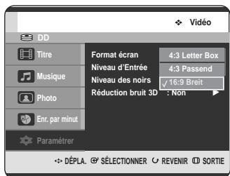 SAMSUNG DVD-HR720 - Configuration des options d'affichage vidéo - 3