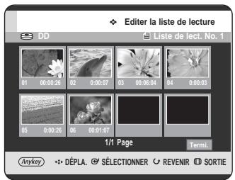 SAMSUNG DVD-HR720 - Appuyez sur les boutons △ ▽ pour sélectionnez le titre que vous souhaitez modifier parmi la liste de lecture, puis appuyez sur le bouton ANYKEY. le menu editor la liste de lecture s'affiche: renommer, copier, supprimer, editor la liste de lecture, liste de titres, gestionnaire de disque. - 2