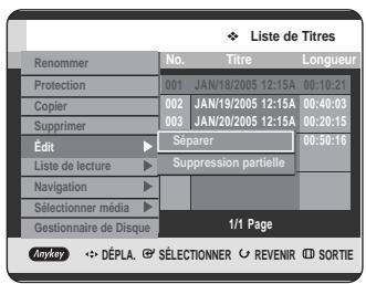 SAMSUNG DVD-HR720 - Appuyez sur les boutons , sélectionnez le titre de votre choix dans la liste puis appuyez sur le bouton ANYKEY. - 2