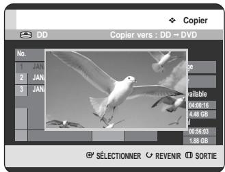SAMSUNG DVD-HR720 - Prévisualisation d'un titre sélectionné dans la liste de copie - 2