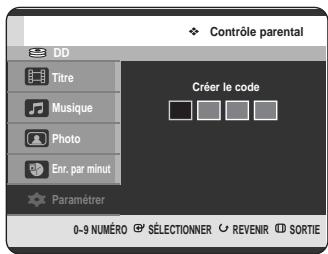 SAMSUNG DVD-HR720 - Configuration du contrôle parental - 3
