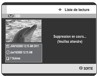 SAMSUNG DVD-HR720 - Appuyez sur les boutons  pour sélectionner supprimer, puis appuyez sur le bouton ENTER ou - 2