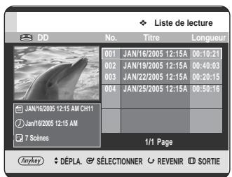 SAMSUNG DVD-HR720 - Appuyez sur le bouton PLAY LIST, appareil en mode stop ou lecture. - 1